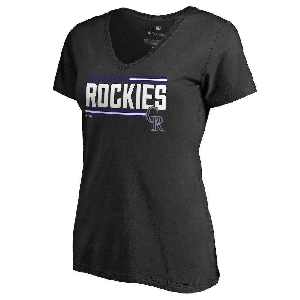 Colorado Rockies Women's Onside Stripe V-Neck T-Shirt - MLB