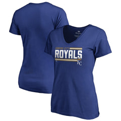 Kansas City Royals Women's Onside Stripe V-Neck T-Shirt - MLB