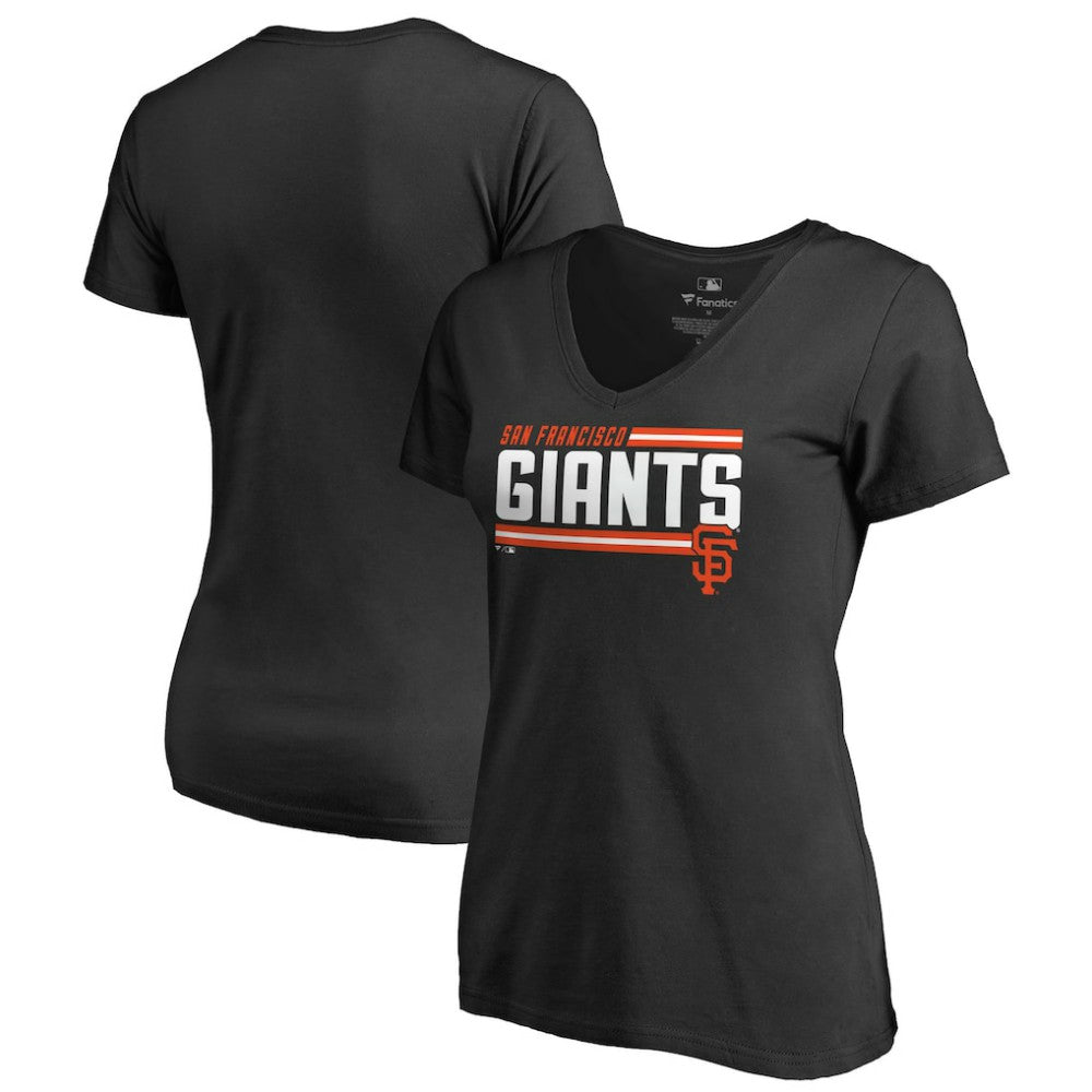 San Francisco Giants Women's Onside Stripe V-Neck T-Shirt - MLB