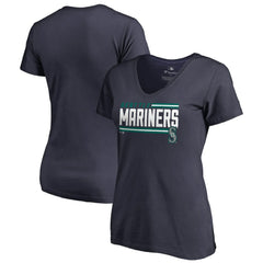 Seattle Mariners Women's Onside Stripe V-Neck T-Shirt - MLB