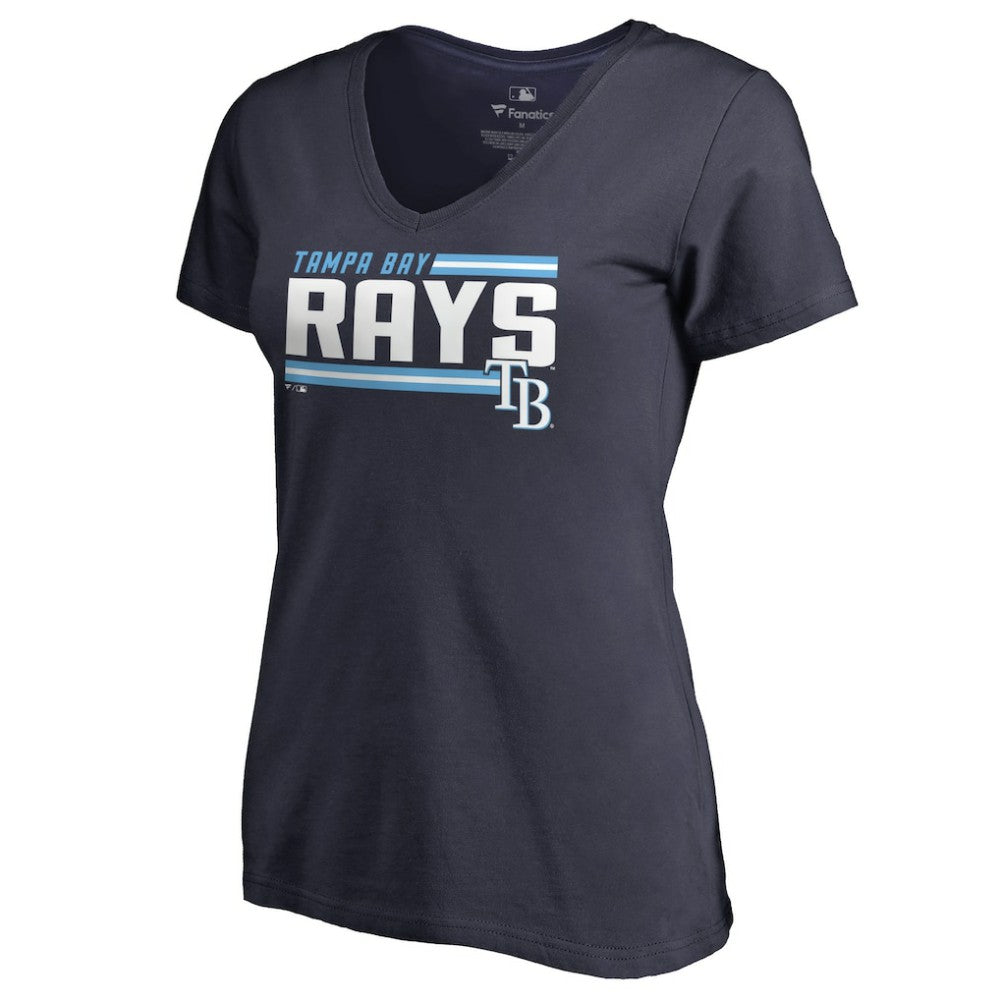 Tampa Bay Rays Women's Onside Stripe V-Neck T-Shirt - MLB