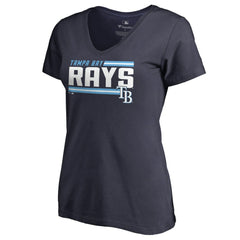 Tampa Bay Rays Women's Onside Stripe V-Neck T-Shirt - MLB