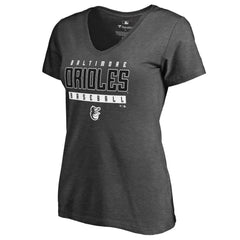 Baltimore Orioles Women's Charcoal Stack V-Neck T-Shirt - MLB