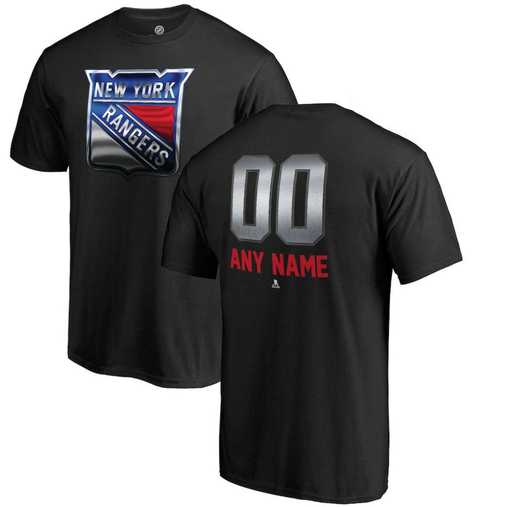 New York Rangers Personalized Midnight Mascot T-Shirt - Black - NHL