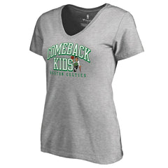 Boston Celtics Women's Comeback Kids V-Neck T-Shirt Heathered Gray - NBA