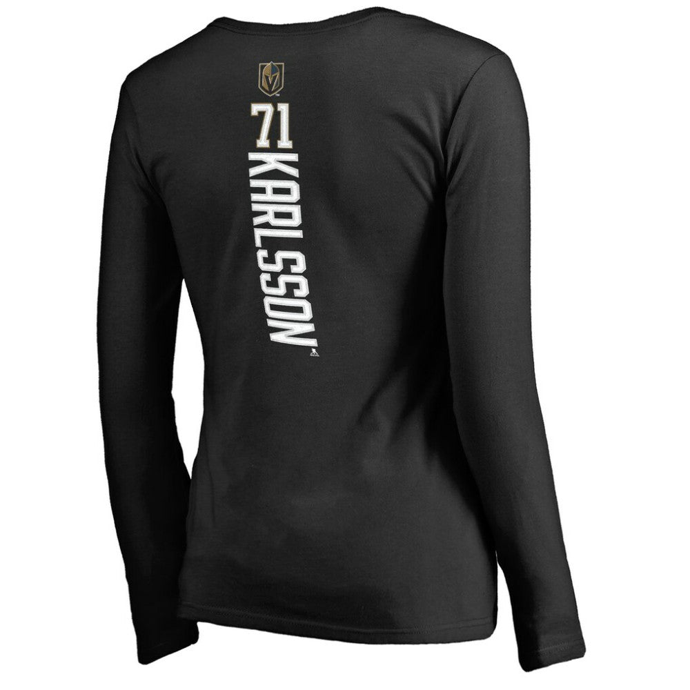 William Karlsson Vegas Golden Knights Women's Backer V-Neck Long Sleeve T-Shirt - Black - NHL