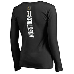 William Karlsson Vegas Golden Knights Women's Backer V-Neck Long Sleeve T-Shirt - Black - NHL