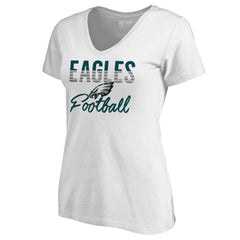 Philadelphia Eagles Women's Free Line V-Neck T-Shirt White | NFL