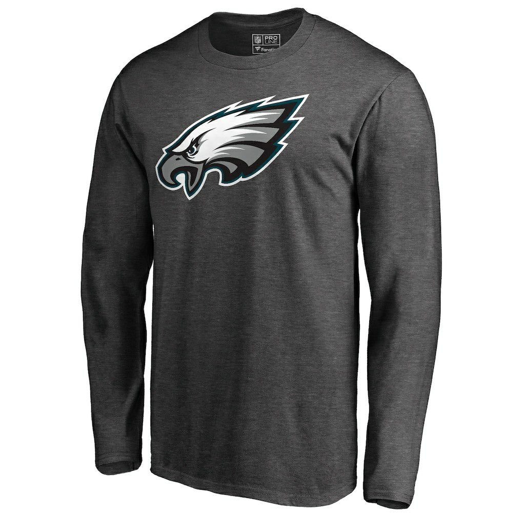 Philadelphia Eagles Primary Logo Long Sleeve T-Shirt Heathered Charcoal | NFL