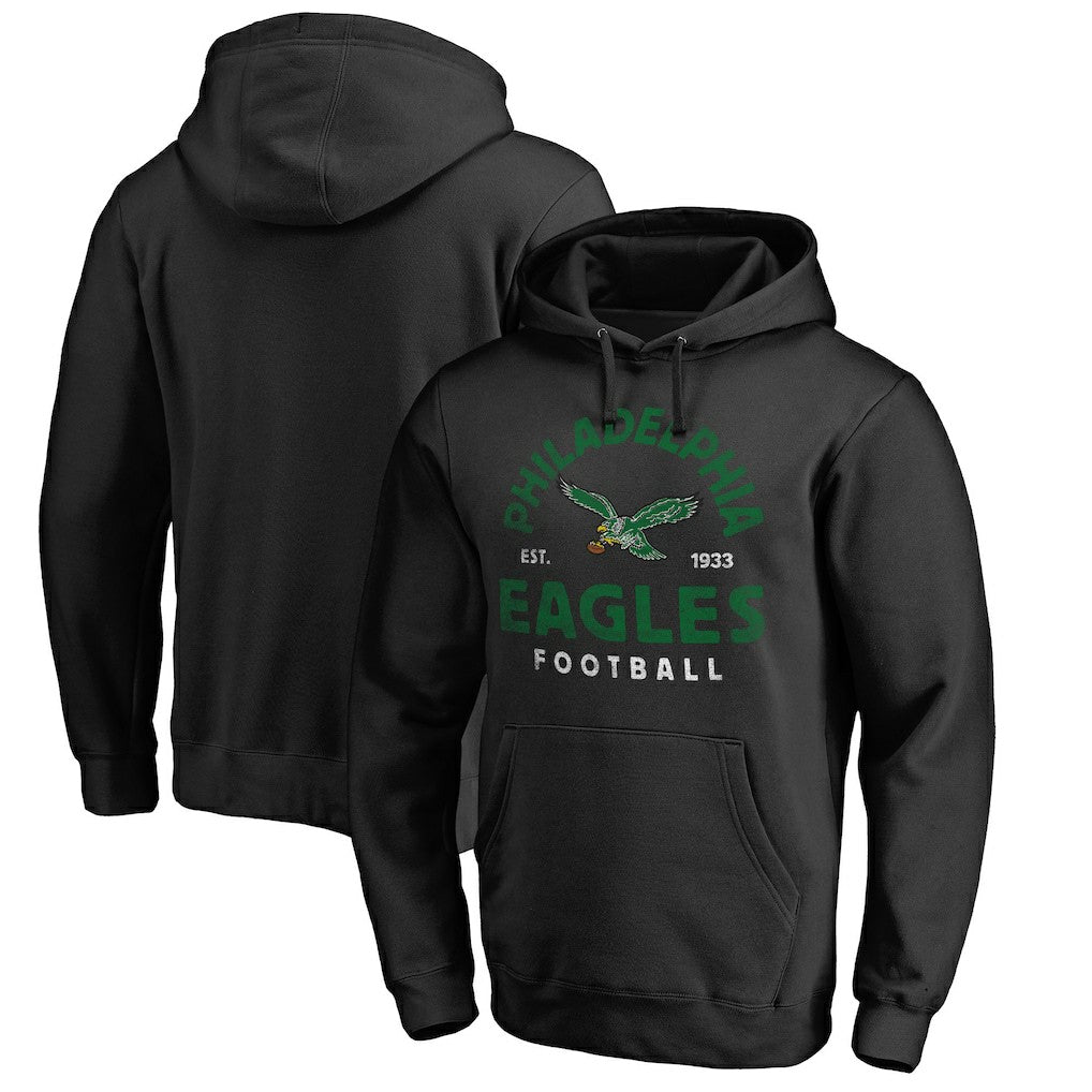 Philadelphia Eagles Timeless Collection Vintage Arch Pullover Hoodie Black | NFL