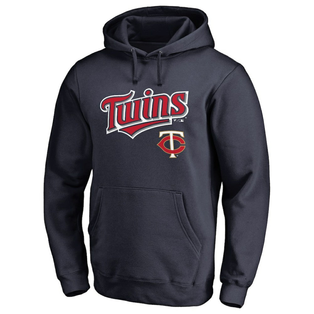 Minnesota Twins Team Lockup Fitted Pullover Hoodie - MLB