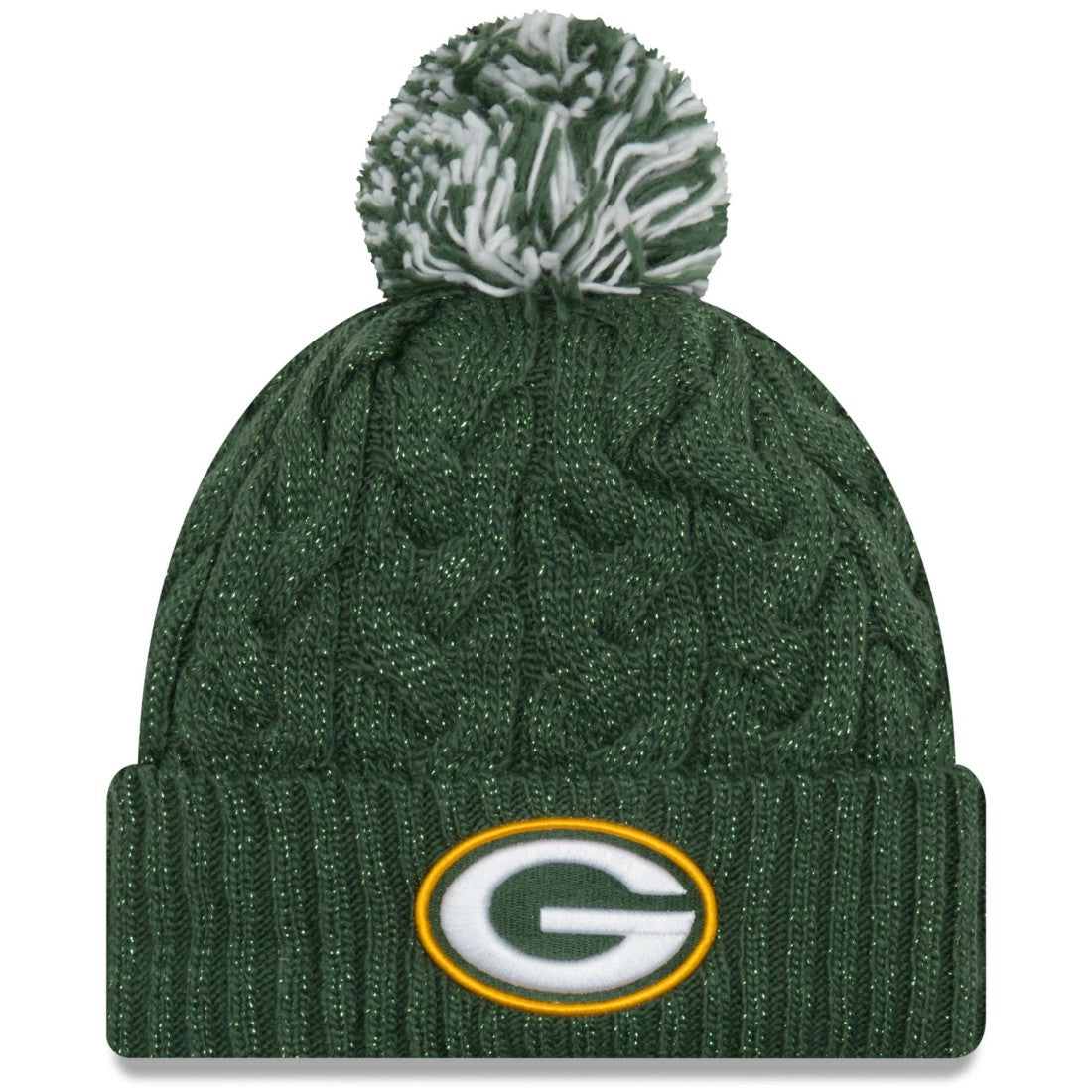 Green Bay Packers New Era Women's Cozy Cable Cuffed Knit Hat Green | NFL