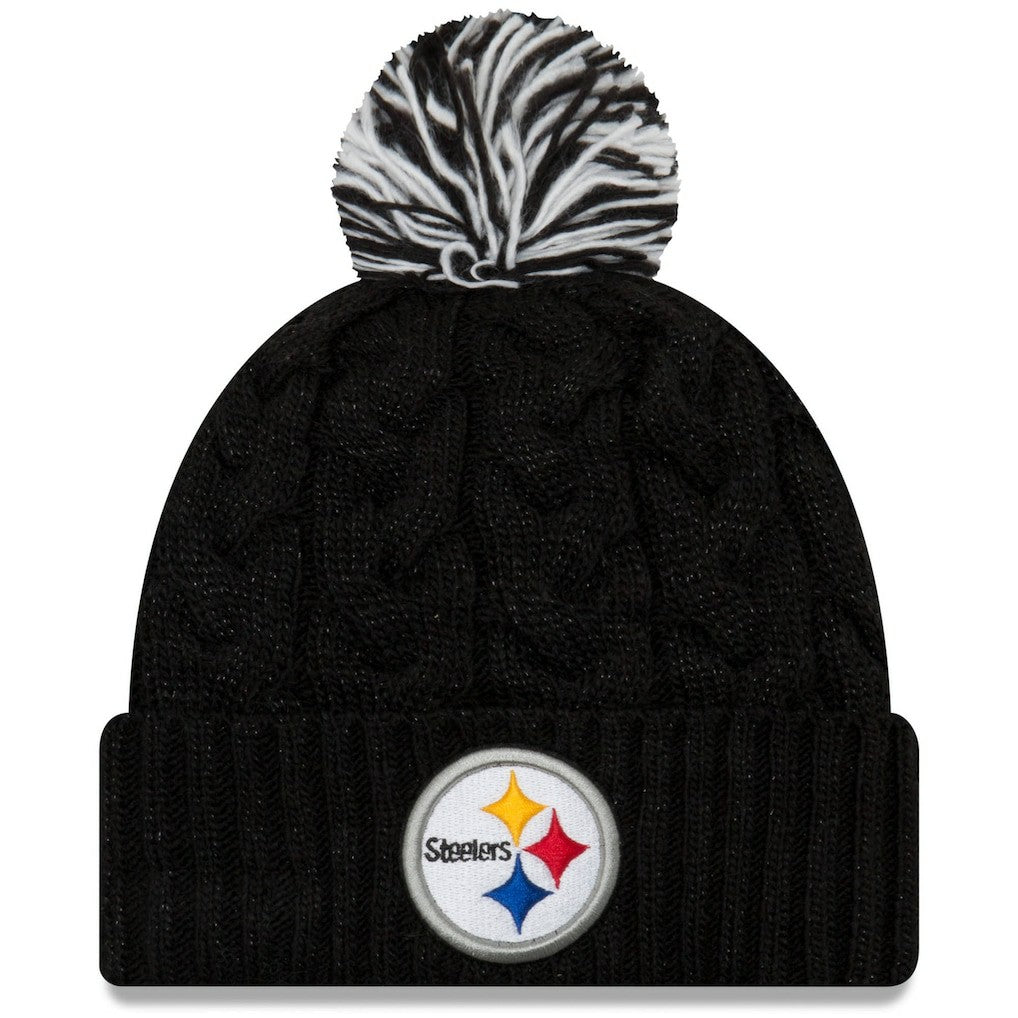 Pittsburgh Steelers New Era Women's Cozy Cable Cuffed Knit Hat Black | NFL