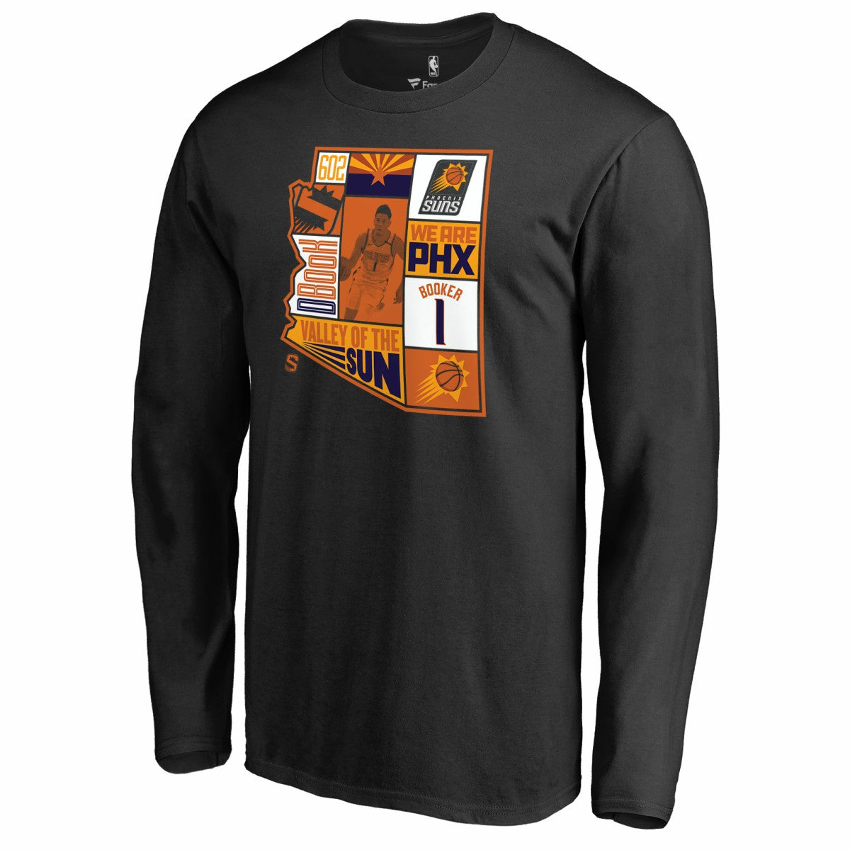 Devin Booker Phoenix Suns Player State Long Sleeve T-Shirt Black - NBA