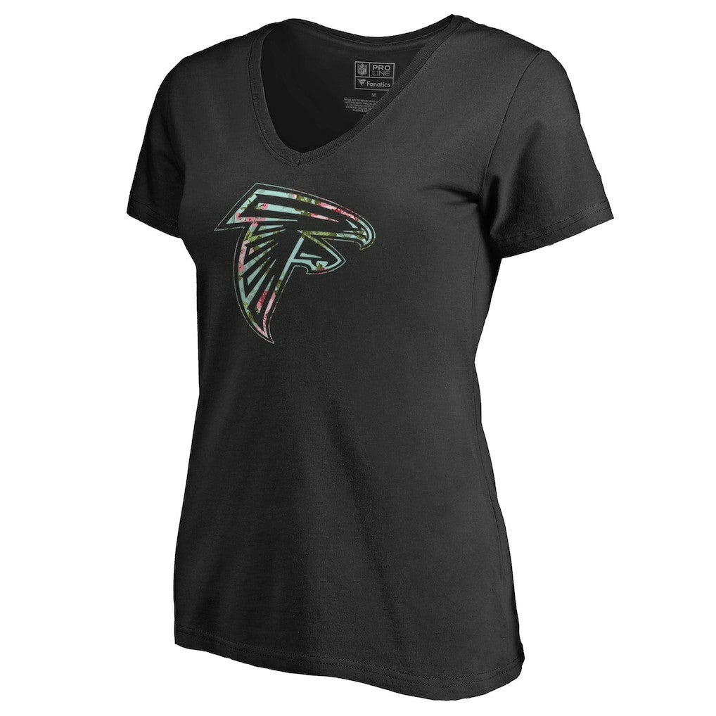 Atlanta Falcons Women's Lovely V-Neck T-Shirt Black | NFL