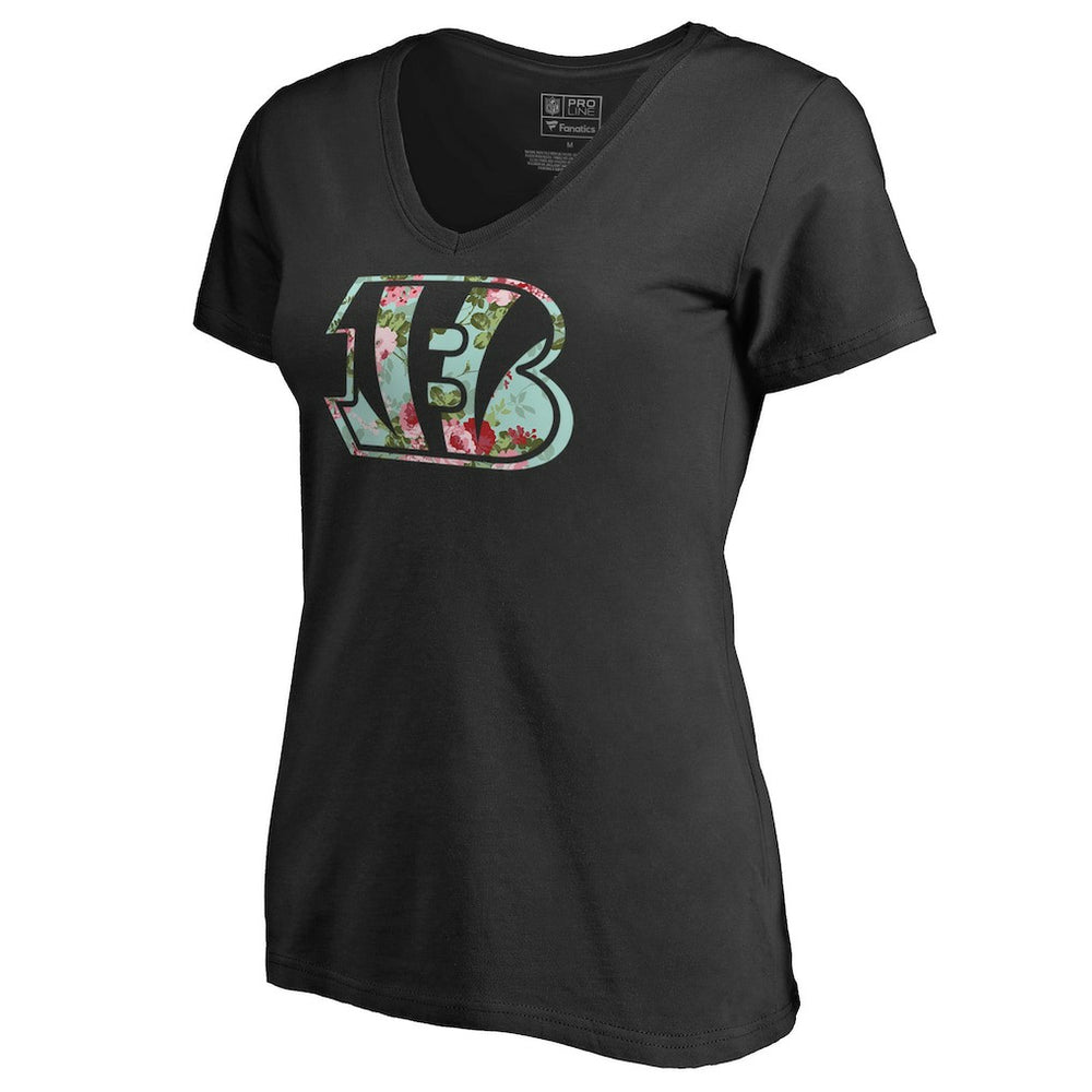 Cincinnati Bengals Women's Lovely V-Neck T-Shirt Black | NFL