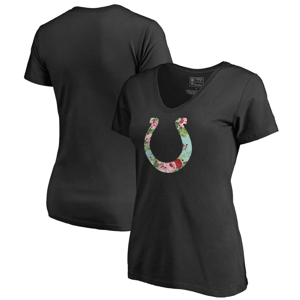 Indianapolis Colts Women's Lovely V-Neck T-Shirt Black | NFL