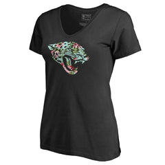 Jacksonville Jaguars Women's Lovely V-Neck T-Shirt Black | NFL