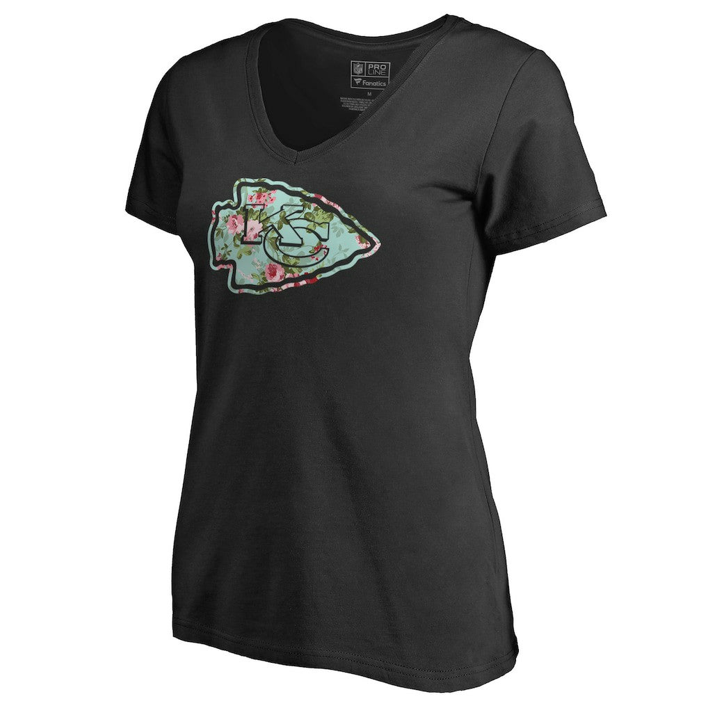 Kansas City Chiefs Women's Lovely V-Neck T-Shirt Black | NFL