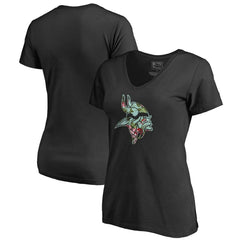 Minnesota Vikings Women's Lovely V-Neck T-Shirt Black | NFL