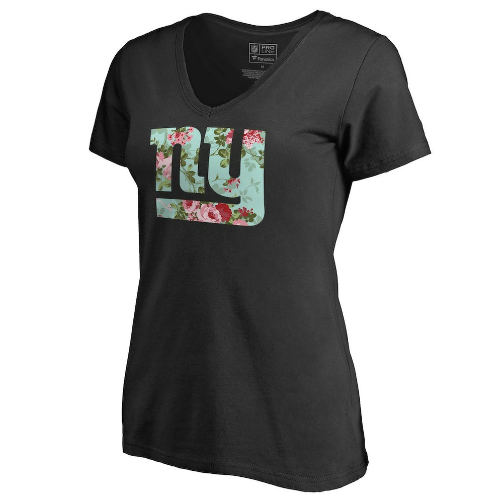 New York Giants Women's Lovely V-Neck T-Shirt Black | NFL