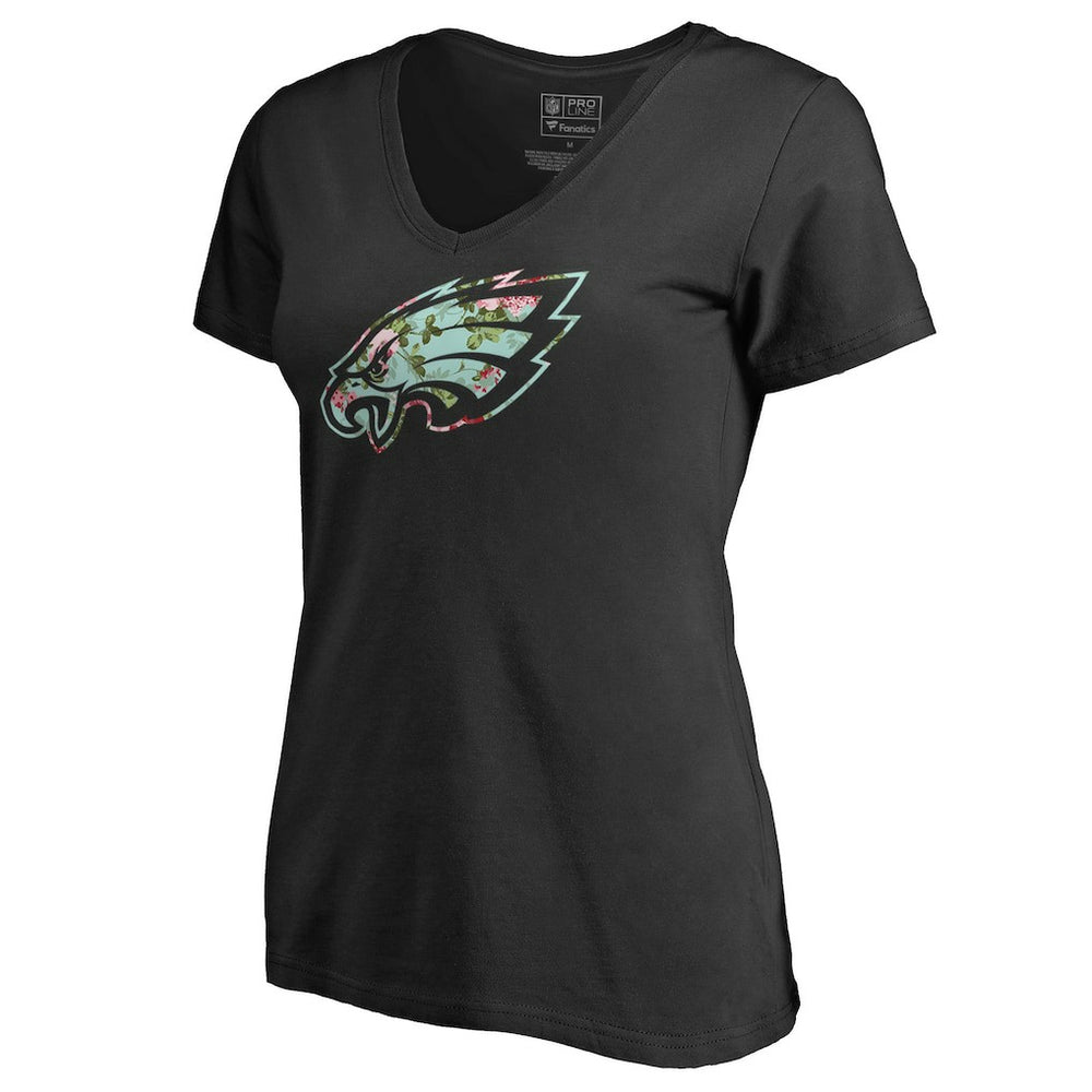 Philadelphia Eagles Women's Lovely V-Neck T-Shirt Black | NFL