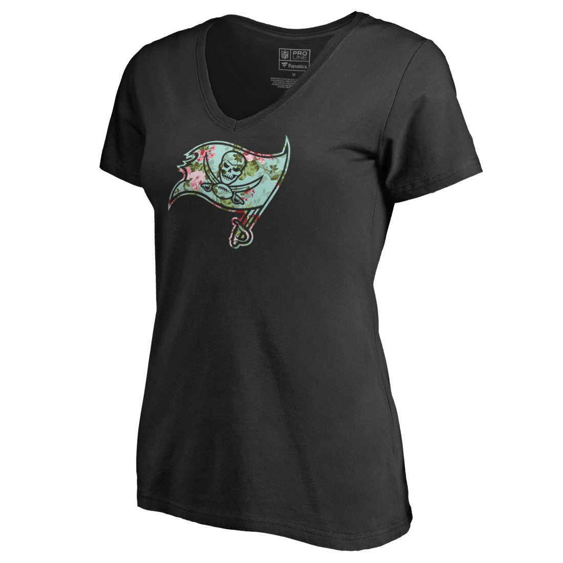 Tampa Bay Buccaneers Women's Lovely V-Neck T-Shirt Black | NFL