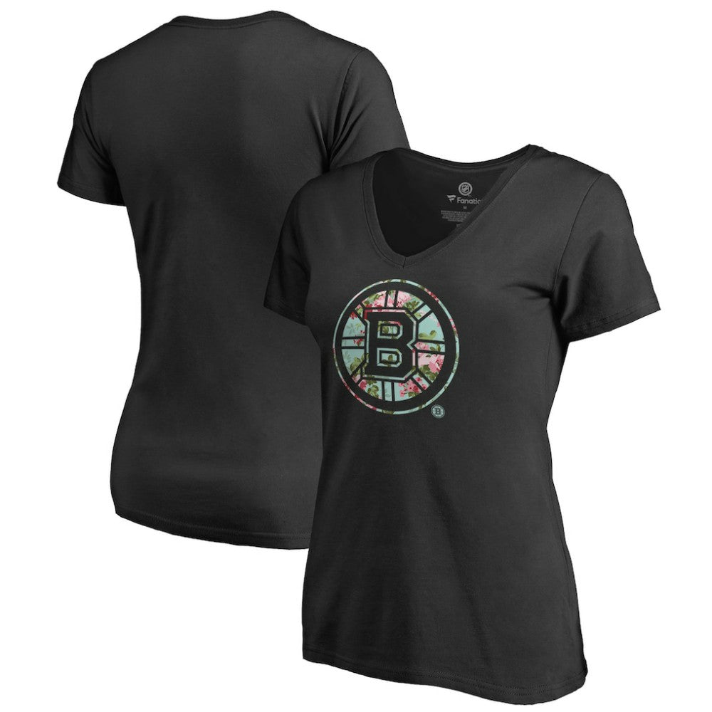 Boston Bruins Women's Lovely V-Neck T-Shirt - Black - NHL