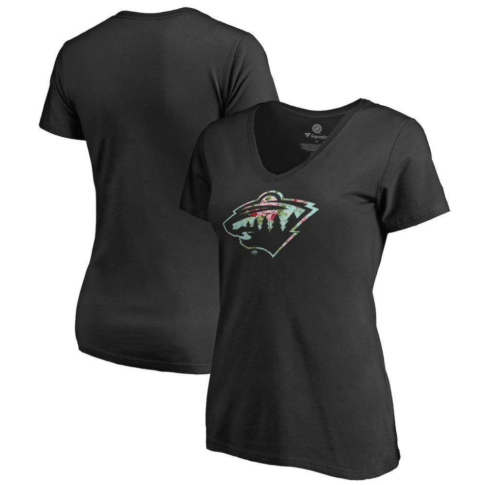 Minnesota Wild Women's Lovely V-Neck T-Shirt - Black - NHL