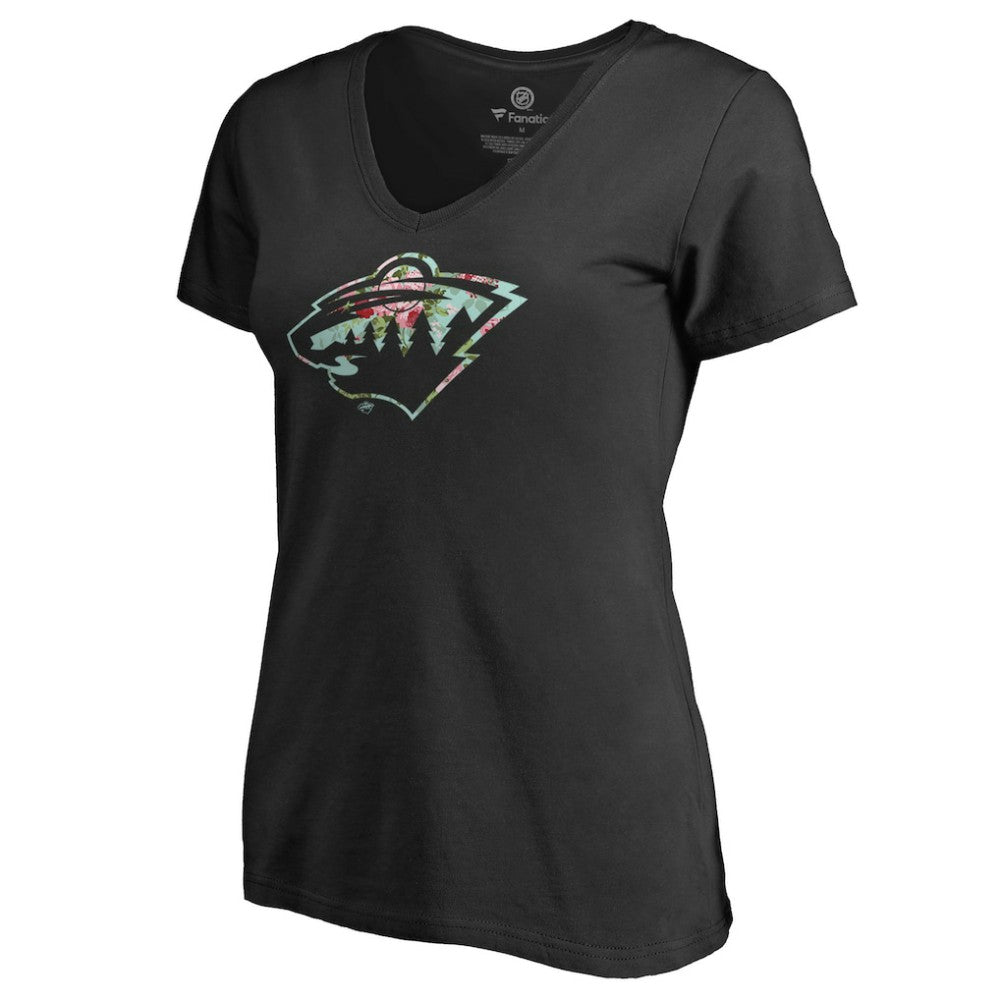 Minnesota Wild Women's Lovely V-Neck T-Shirt - Black - NHL