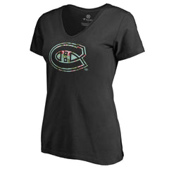 Montreal Canadiens Women's Lovely V-Neck T-Shirt - Black - NHL