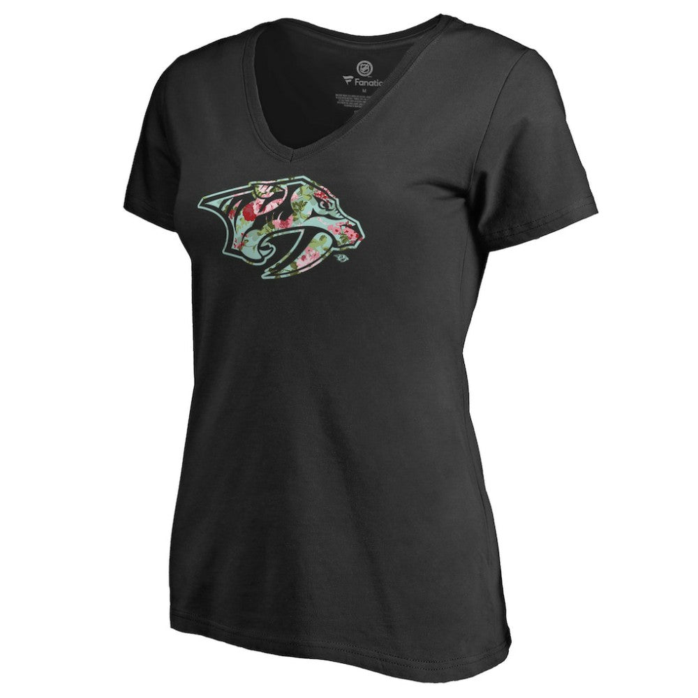 Nashville Predators Women's Lovely V-Neck T-Shirt - Black - NHL