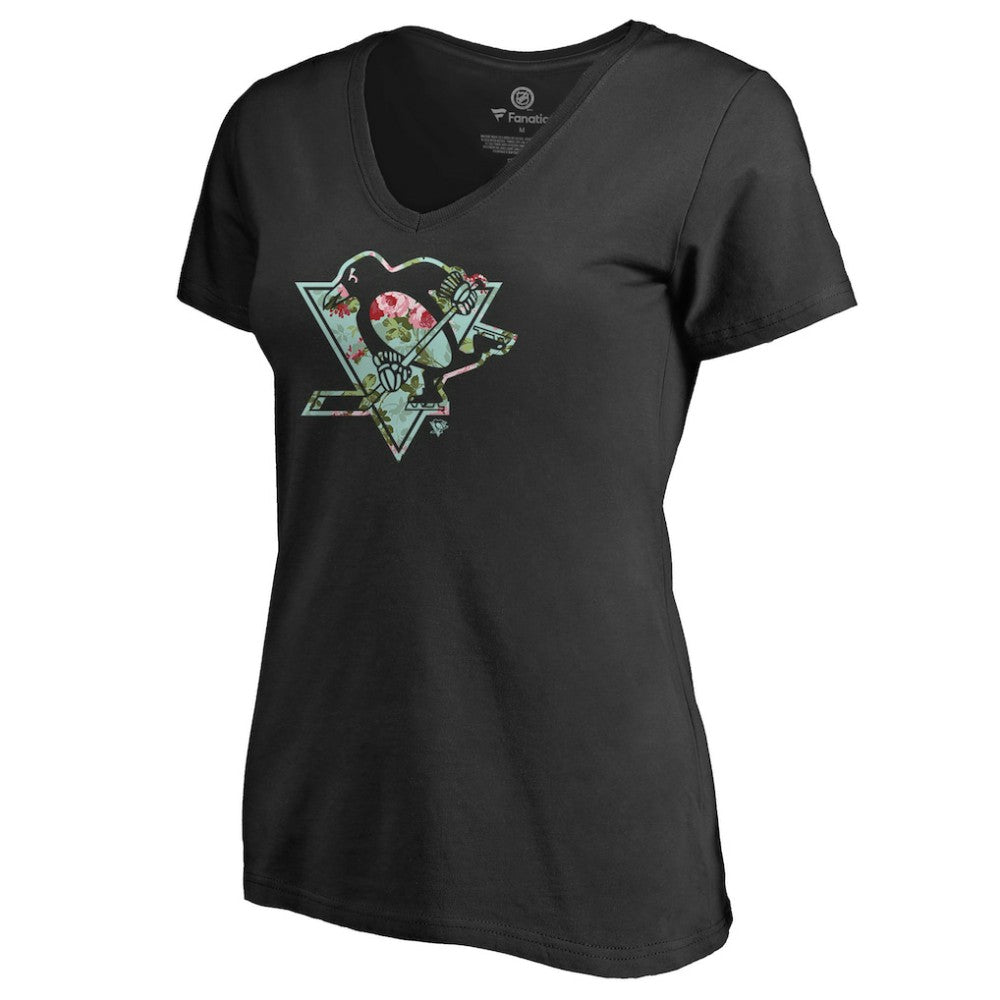 Pittsburgh Penguins Women's Lovely V-Neck T-Shirt - Black - NHL