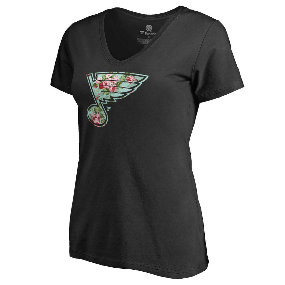 St. Louis Blues Women's Lovely V-Neck T-Shirt - Black - NHL