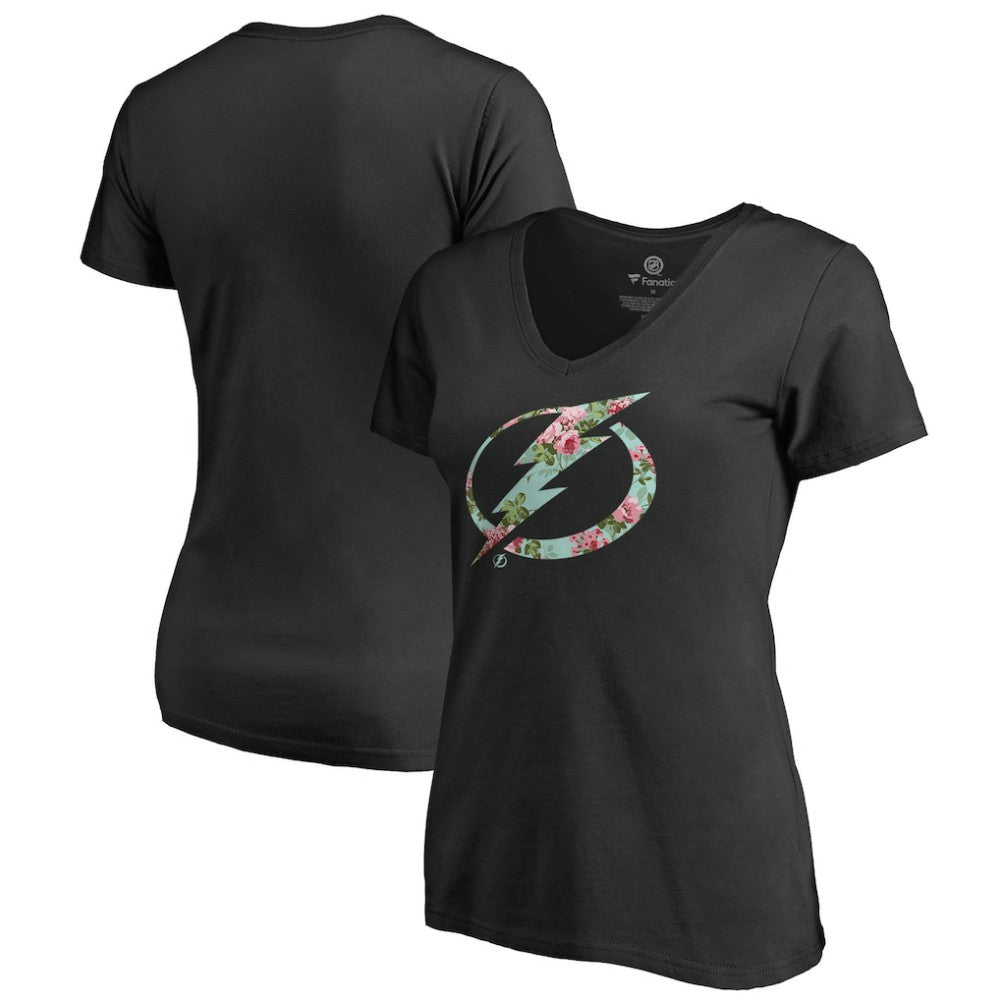 Tampa Bay Lightning Women's Lovely V-Neck T-Shirt - Black - NHL