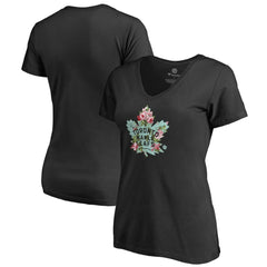 Toronto Maple Leafs Women's Lovely V-Neck T-Shirt - Black - NHL
