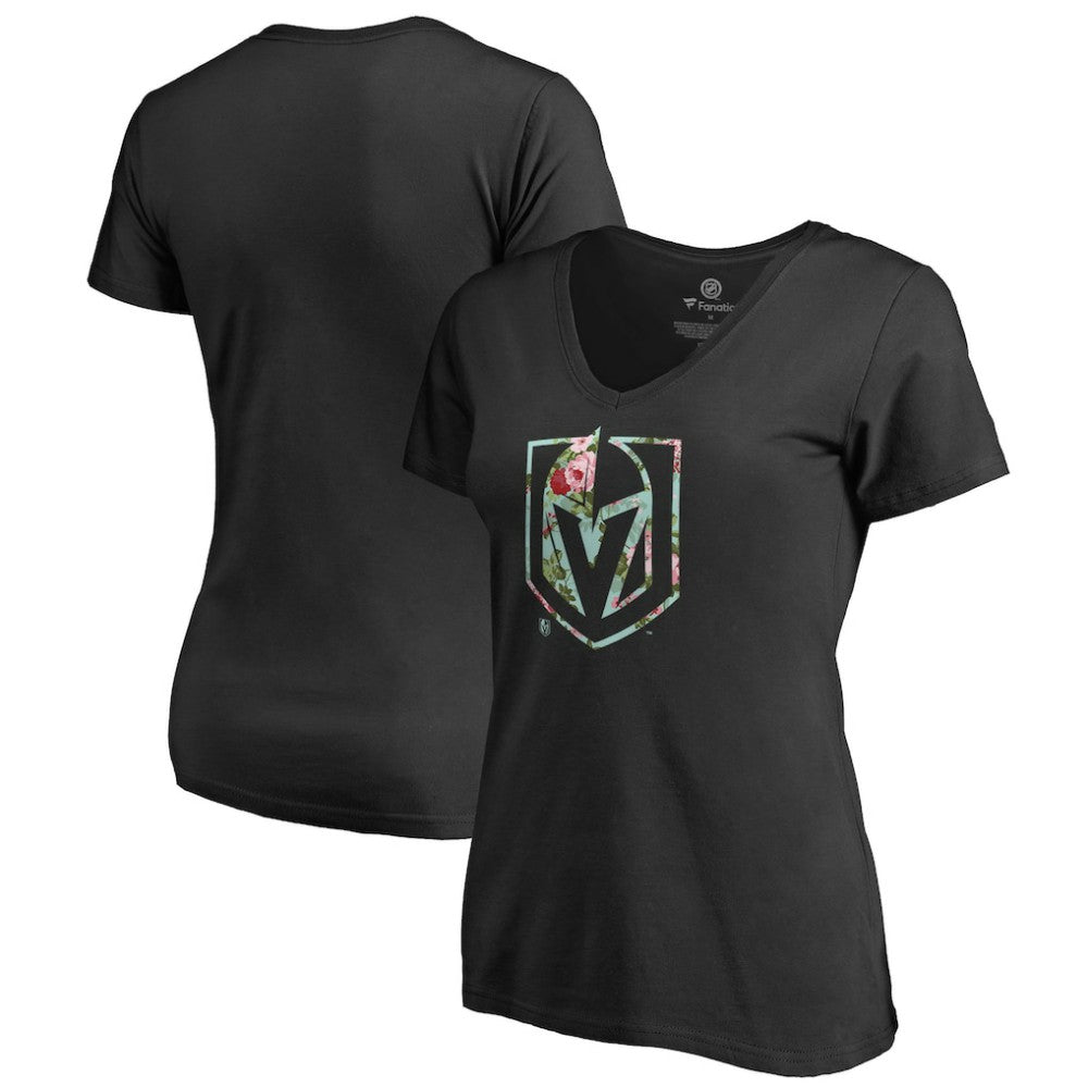 Vegas Golden Knights Women's Lovely V-Neck T-Shirt - Black - NHL