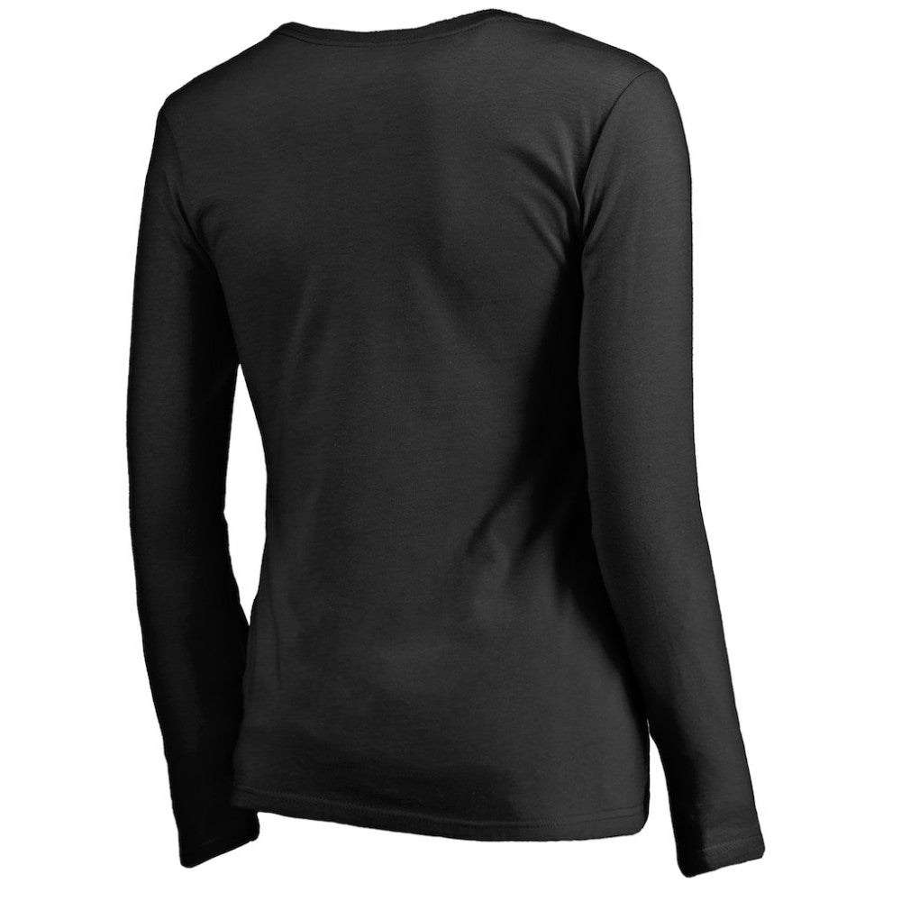 Toronto Maple Leafs Women's Lovely Long Sleeve V-Neck T-Shirt - Black - NHL