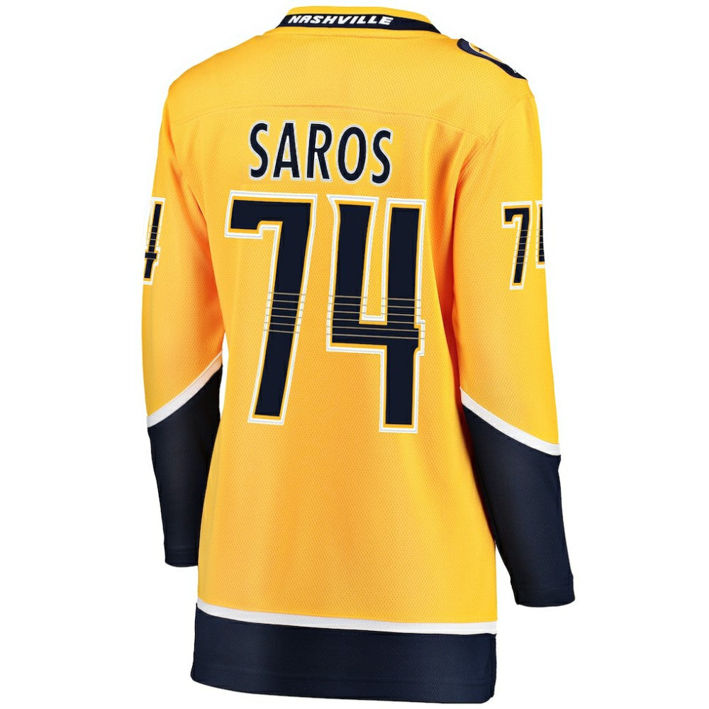 Juuse Saros Nashville Predators Fanatics Women's Breakaway Player Jersey - Gold - NHL