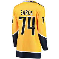 Juuse Saros Nashville Predators Fanatics Women's Breakaway Player Jersey - Gold - NHL