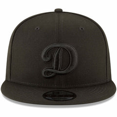 Los Angeles Dodgers New Era Script Logo Black on Black 9FIFTY Snapback Adjustable Hat - MLB