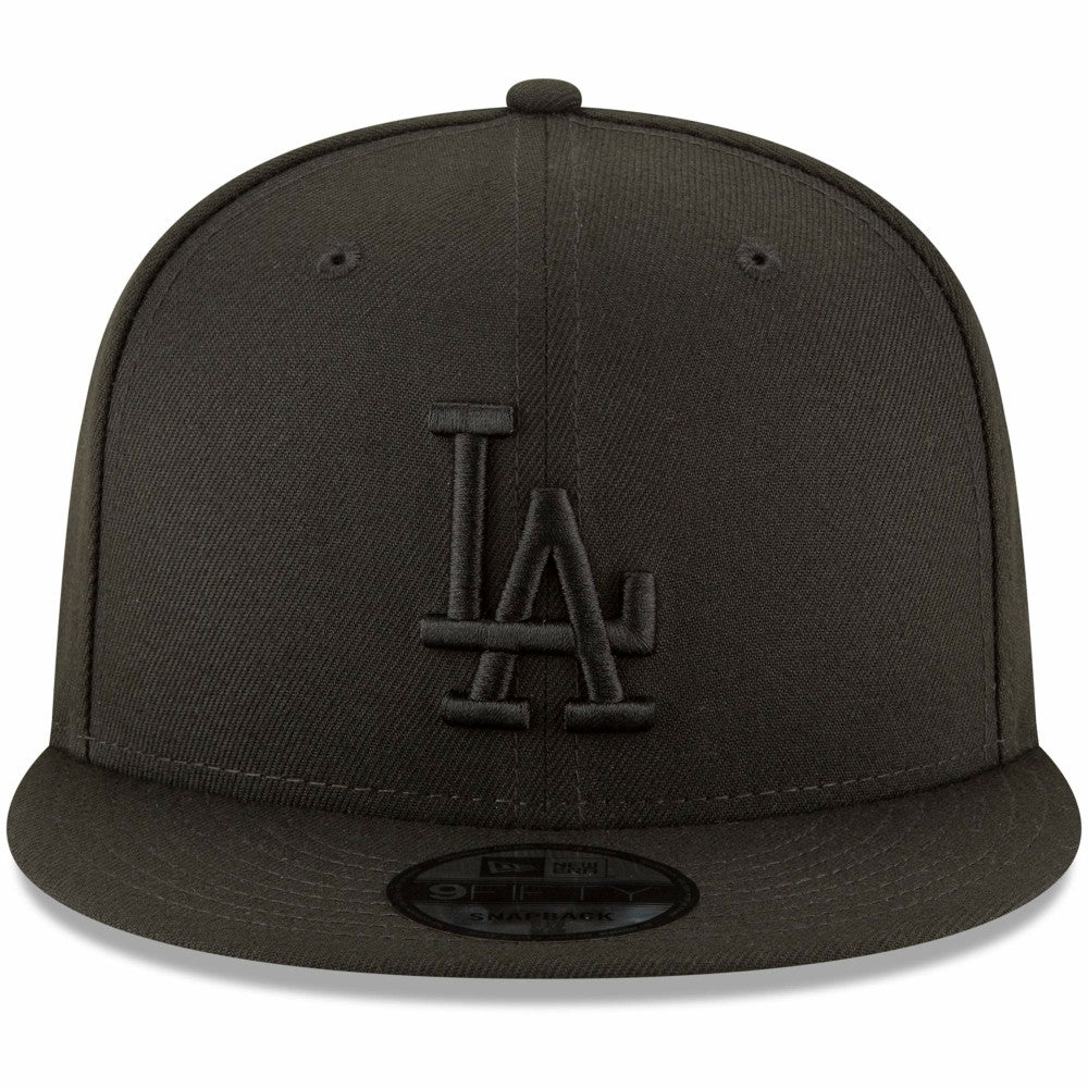 Los Angeles Dodgers New Era Black on Black 9FIFTY Team Snapback Adjustable Hat - MLB