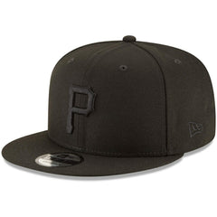Pittsburgh Pirates New Era Black on Black 9FIFTY Team Snapback Adjustable Hat - MLB