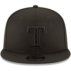 Texas Rangers New Era Black on Black 9FIFTY Team Snapback Adjustable Hat - MLB