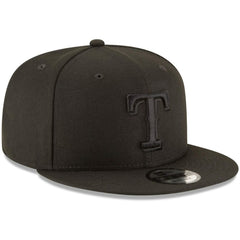 Texas Rangers New Era Black on Black 9FIFTY Team Snapback Adjustable Hat - MLB