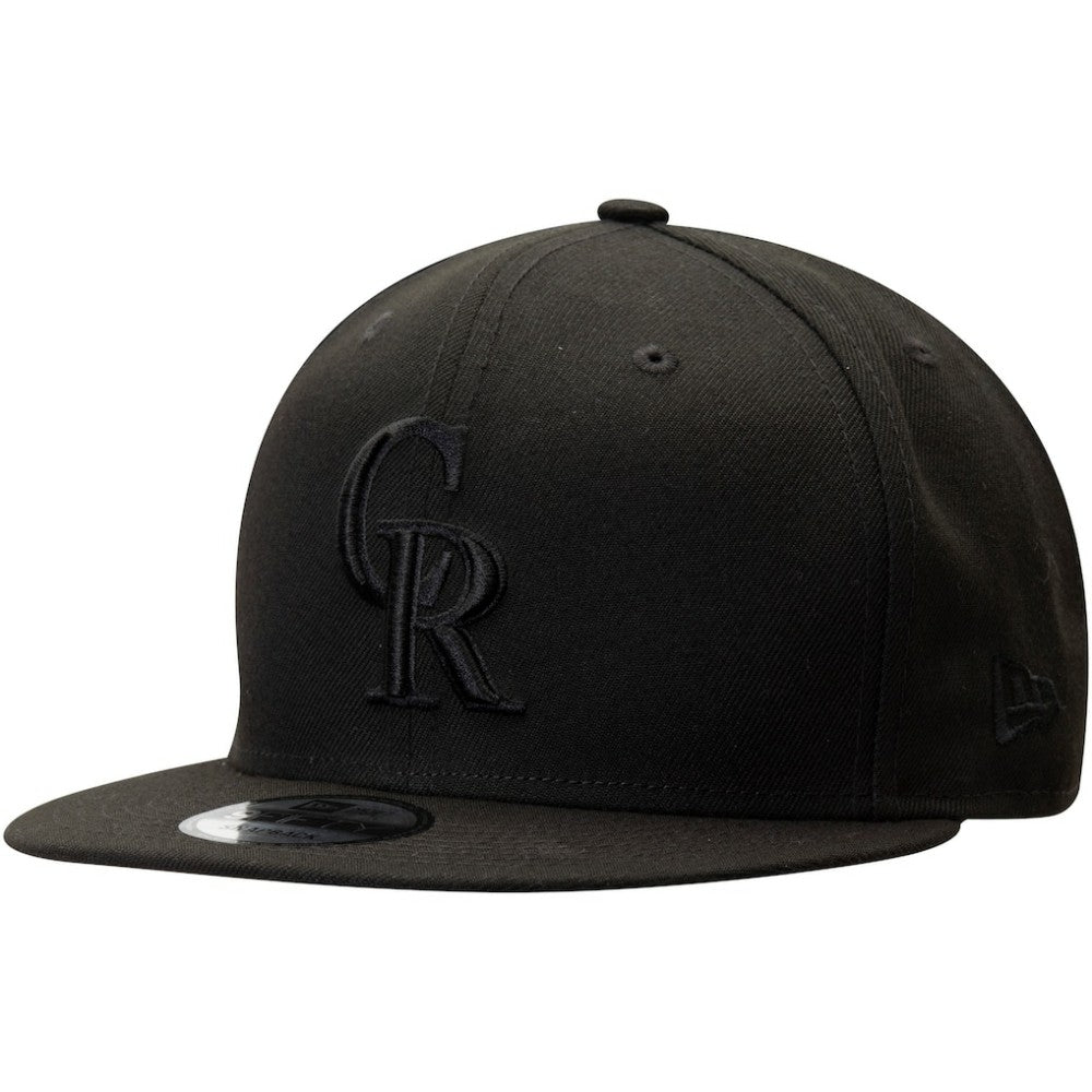 Colorado Rockies New Era Black on Black 9FIFTY Team Snapback Adjustable Hat - MLB