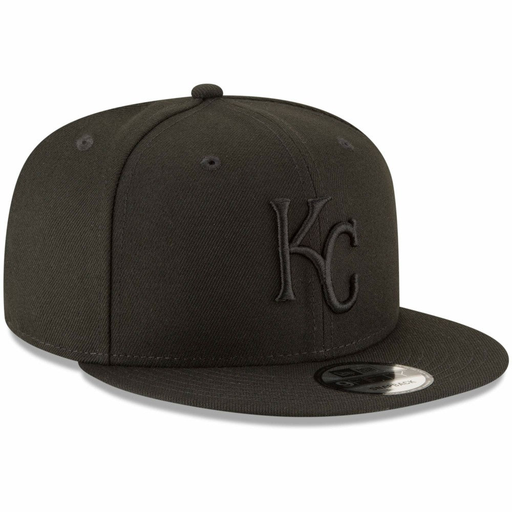 Kansas City Royals New Era Black on Black 9FIFTY Team Snapback Adjustable Hat - MLB