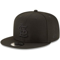 St. Louis Cardinals New Era Black on Black 9FIFTY Team Snapback Adjustable Hat - MLB