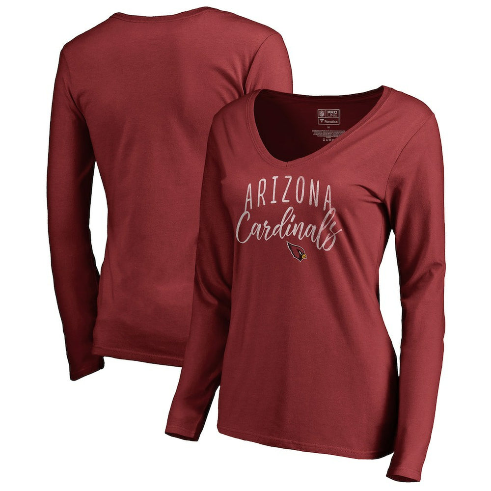 Arizona Cardinals Women's Graceful Long Sleeve V-Neck T-Shirt Cardinal | NFL