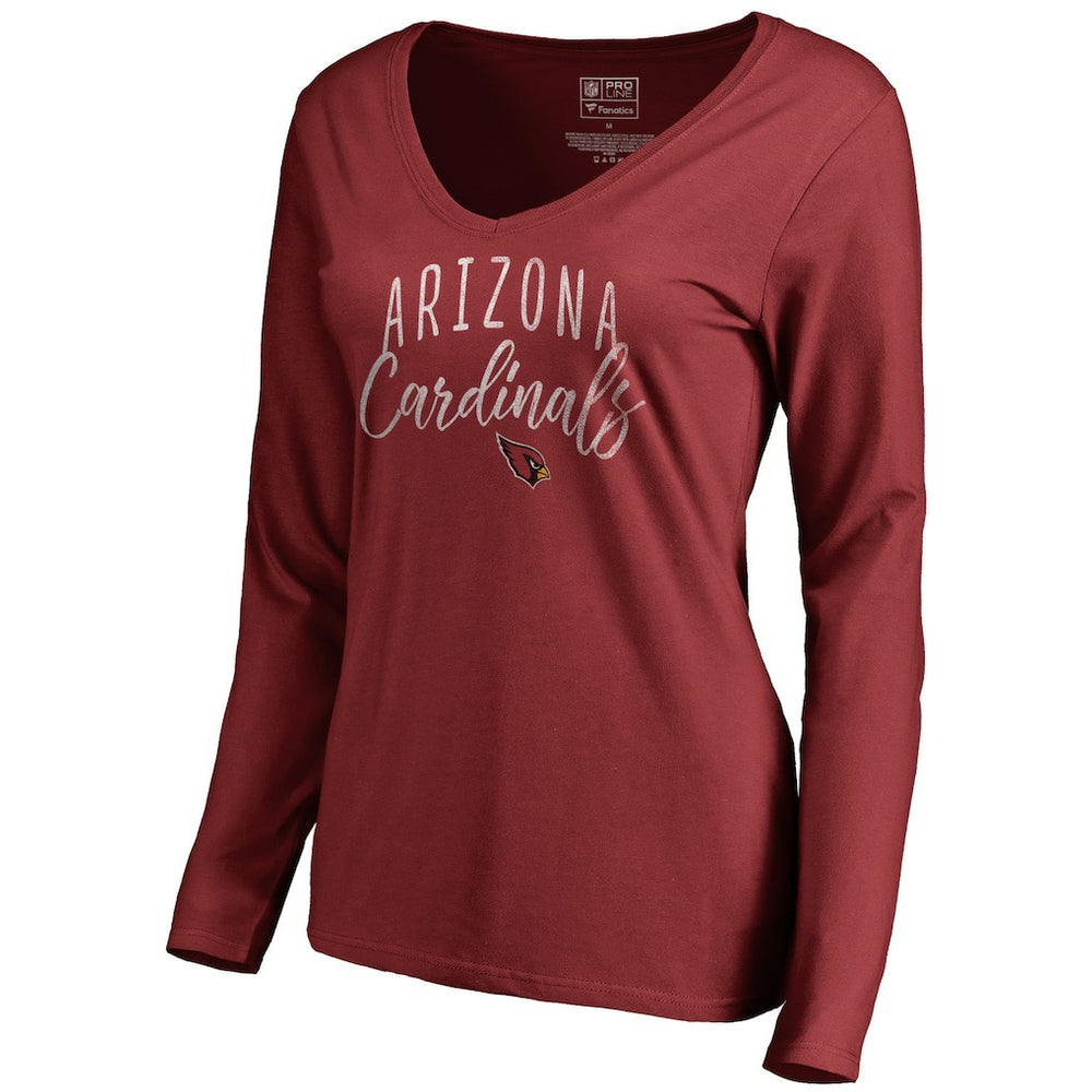 Arizona Cardinals Women's Graceful Long Sleeve V-Neck T-Shirt Cardinal | NFL
